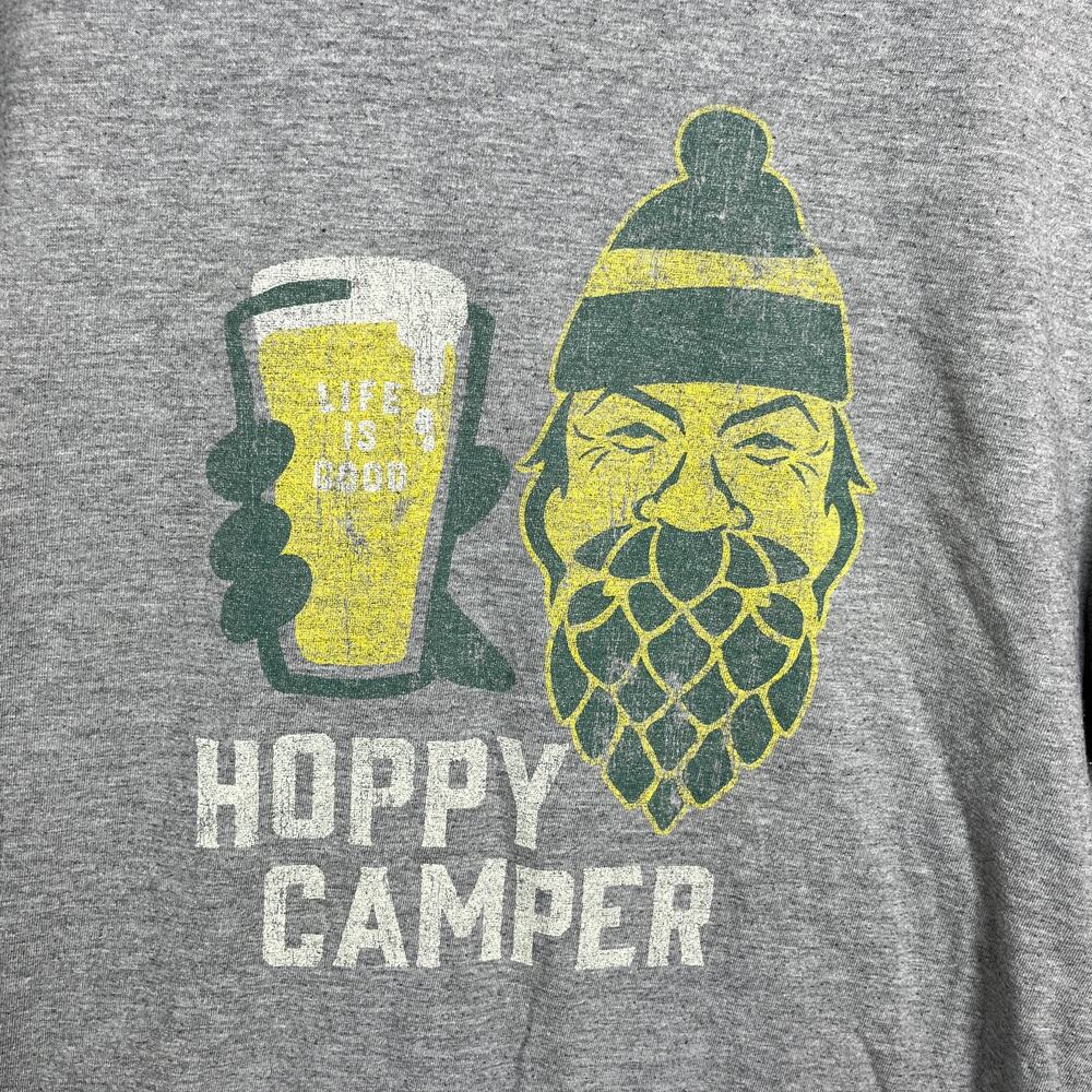 Life Is Good Crusher Tee Shirt Mens Medium Gray Happy Camper Graphic Classic Fit